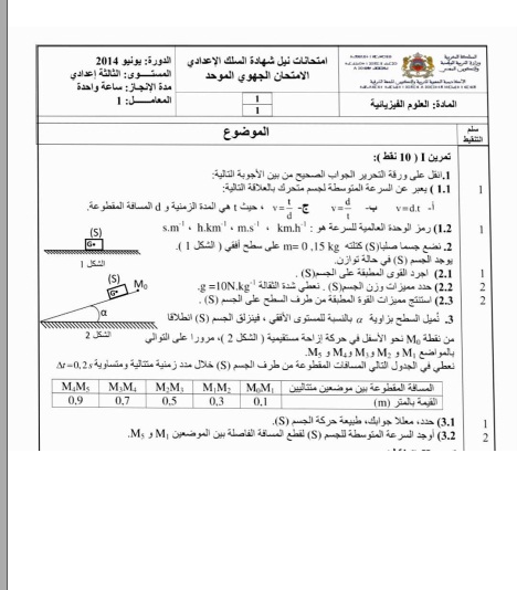 امتحان جهوي 2014 التمرين الاول  الاستاذ : بنعيني Aaaaaa12