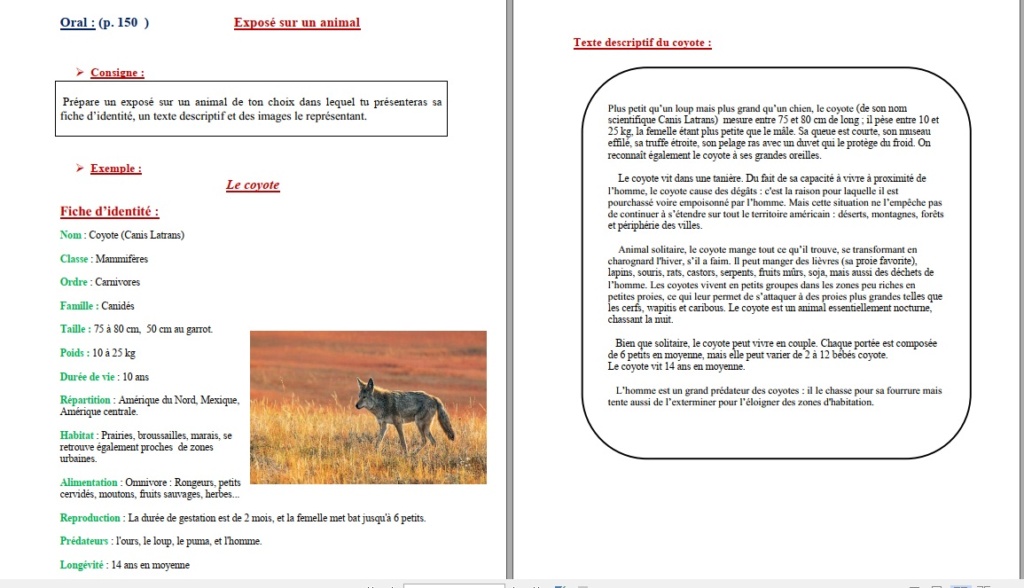 Séquence 5 : Faire la description d’un animal et l’intégrer dans le récit Prof : ABID HANANE B64