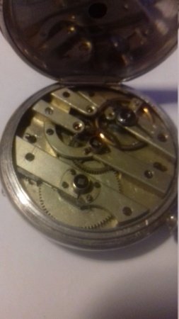  Ma montre gousset en argent qui sort de chez l'horloger qui lui a fait un nettoyage de cadran et mis un verre neuf. 20200112