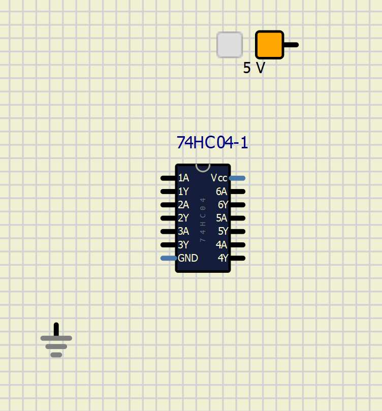 How to connect a 74HC04 to voltage and ground Circui10