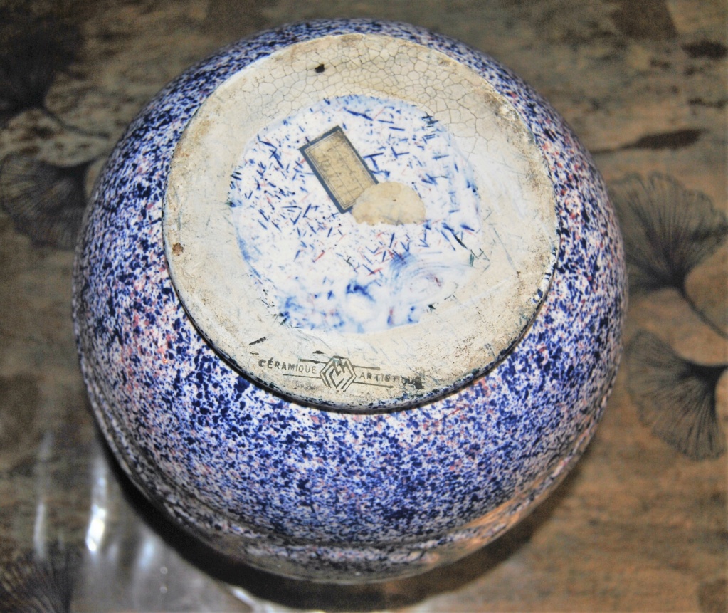 Vase art deco en céramique émil moucheté marqué "céramiqueartisananle" et CCD ? à identifier Dsc_0038