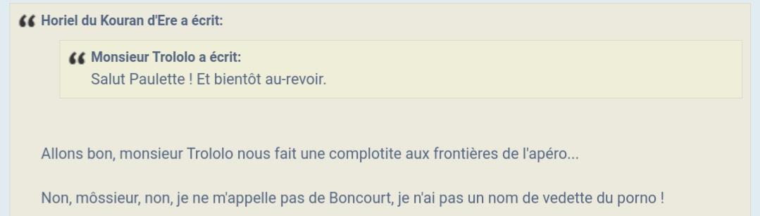 Proces de Paulette de Boncourt à l'encontre d'Horiel du Kouran d'Ere  20240410