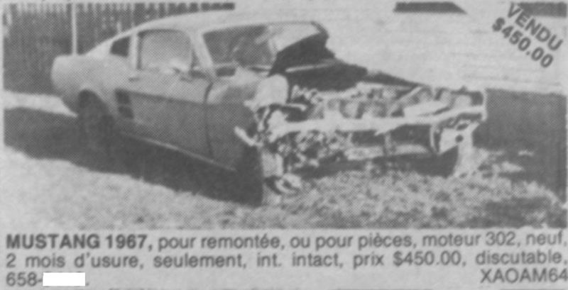 Archives: Des annonces de Mustang 67 qui ont déja été a vendre au Québec a partir de 1977 67fbsm10