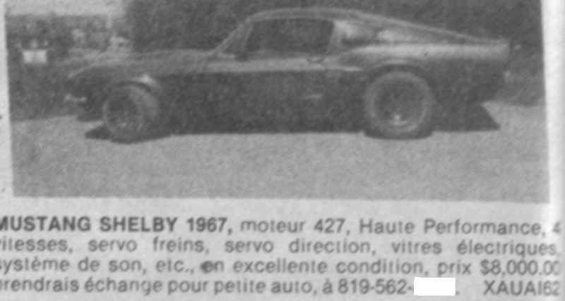 Archives: Des annonces de Mustang 67 qui ont déja été a vendre au Québec a partir de 1977 67mshe10