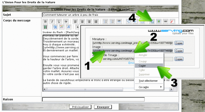 Comment ajouter une image dans votre message Explic19