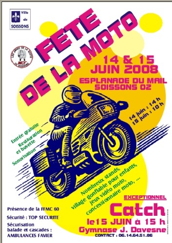 Fête de la Moto à soissons le 14 et 15 juin 2008 Affich11