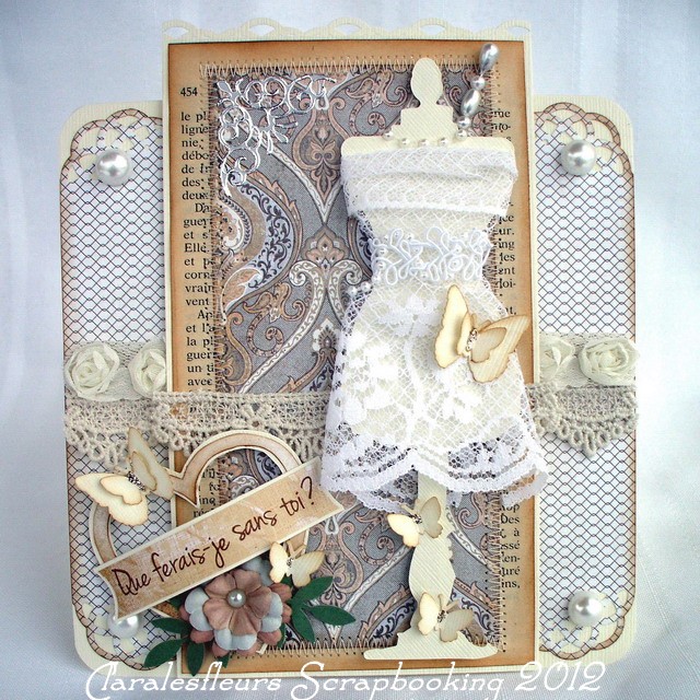 8 Janvier 2012 - Cartes avec mon kit boutique de janvier dont une shabby chic... Clara345