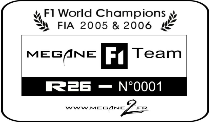 Plaque alu Megane F1 Team commande groupé Mpo210