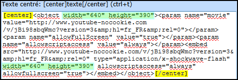 Mettre une vidéo dans un message Code_e11