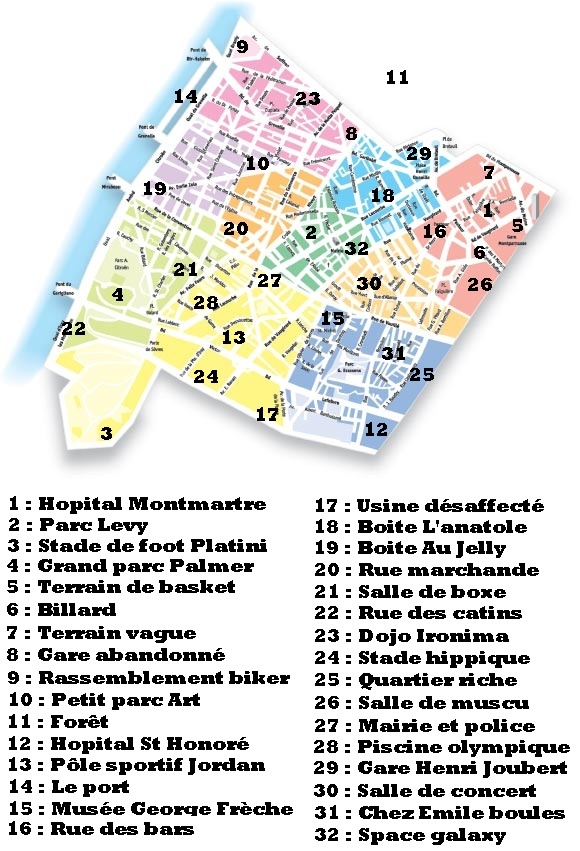 Carte de la ville. (Agressivit Factions) Lieuxx10