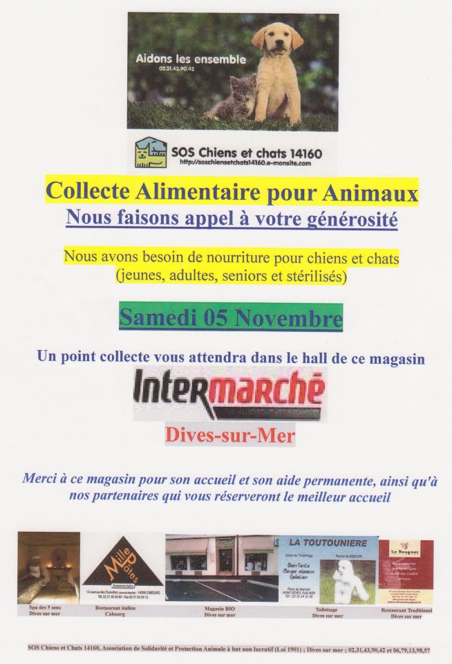 opérations croquettes Dives sur Mer SOS chiens chats 31250910