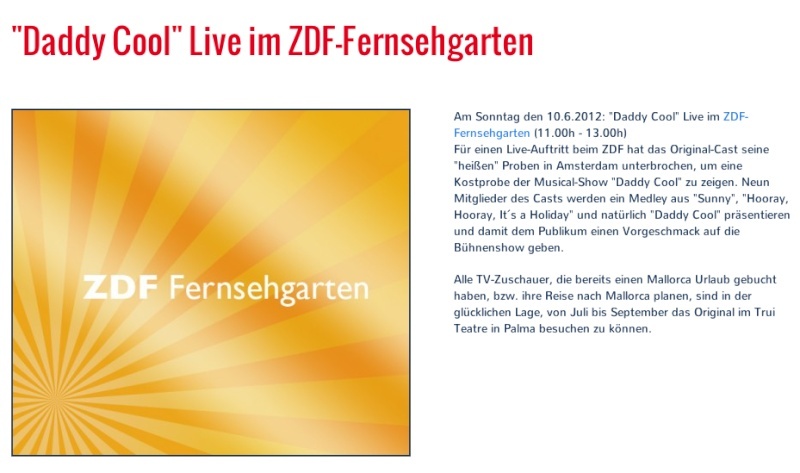 10/06/2012 ZDF FernsehGarten (Musical DADDY COOL) Fernse10