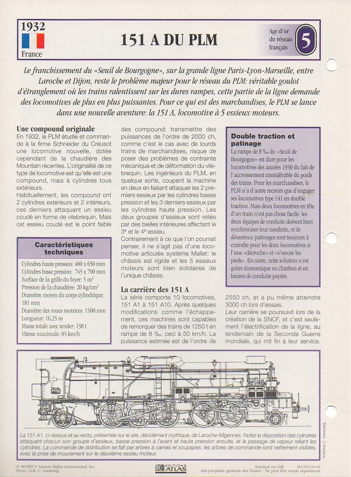 [Fiches Atlas] Trains de légende, éditions Atlas (1e partie) T11310