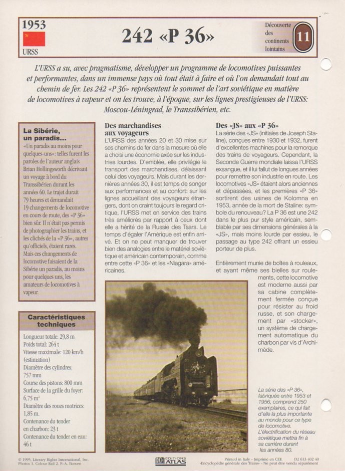 [Fiches Atlas] Trains de légende, éditions Atlas (2e partie) T27910