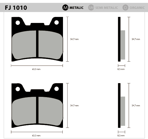 Pastilhas de freio Fj101011