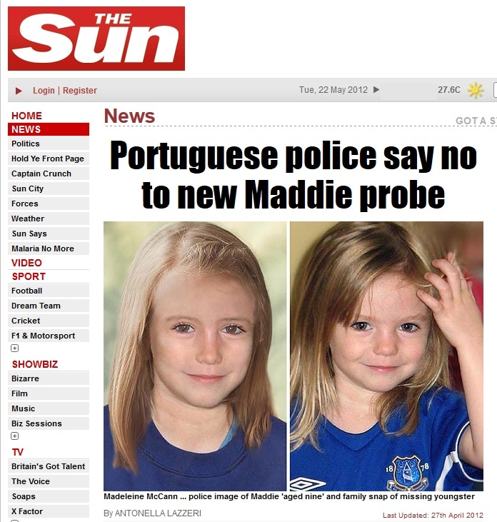 Portuguese police say no to new Maddie probe  Nr_11110