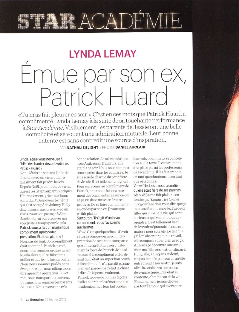 Lynda Lemay - Émue par son ex,Patrick Huard Sa21