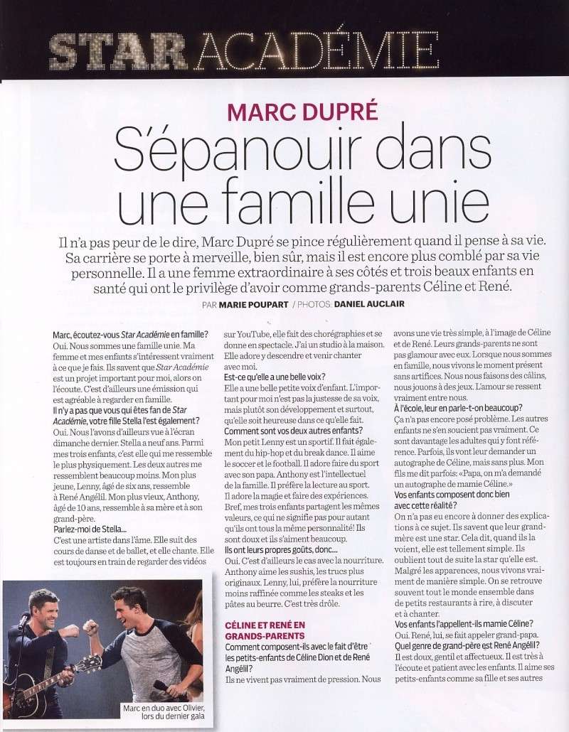 Marc Dupré - S'épanouir dans une famille unie Star911
