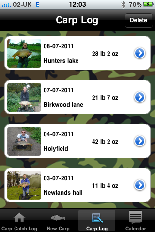 Carp Catch Log iPHONE app released today Photo110