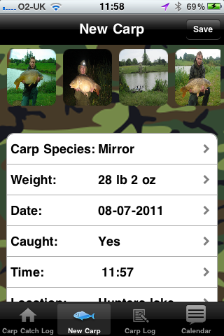 Carp Catch Log iPHONE app released today Photo410