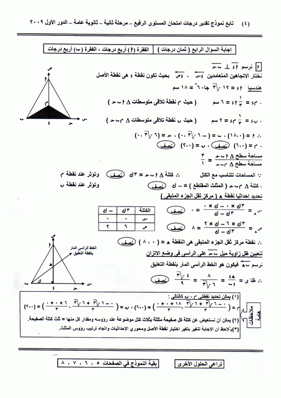 امتحان المستوى الرفيع رياضيات 2009 مع نموذج الاجابة الرسمى من الوزارة Micros17