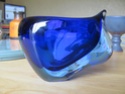 Blue cased glass bowl 00110