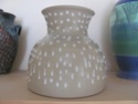 Stoneware white spotted studio vase 00115