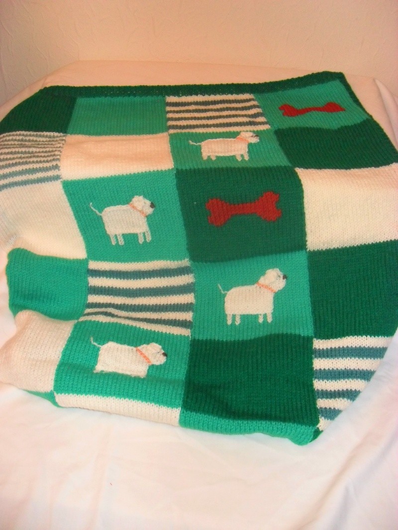 Hand Knitted Dog Blanket Septem10