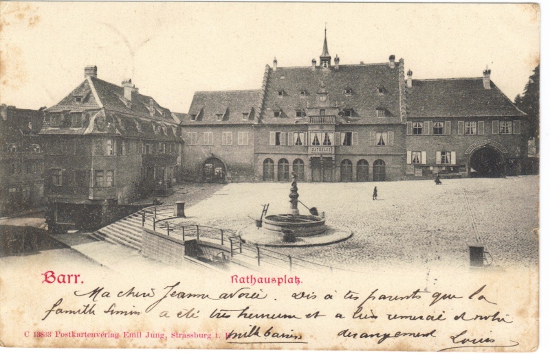 Place de l'Hotel de ville à Barr (Alsace) 1902 - 2008 Alsace10