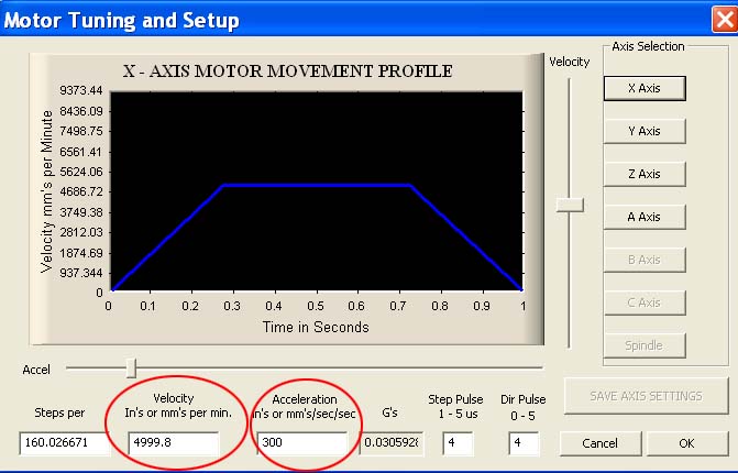 Comment changer la vitesse de déplacement en rapide dans Mach3 ? Motort10