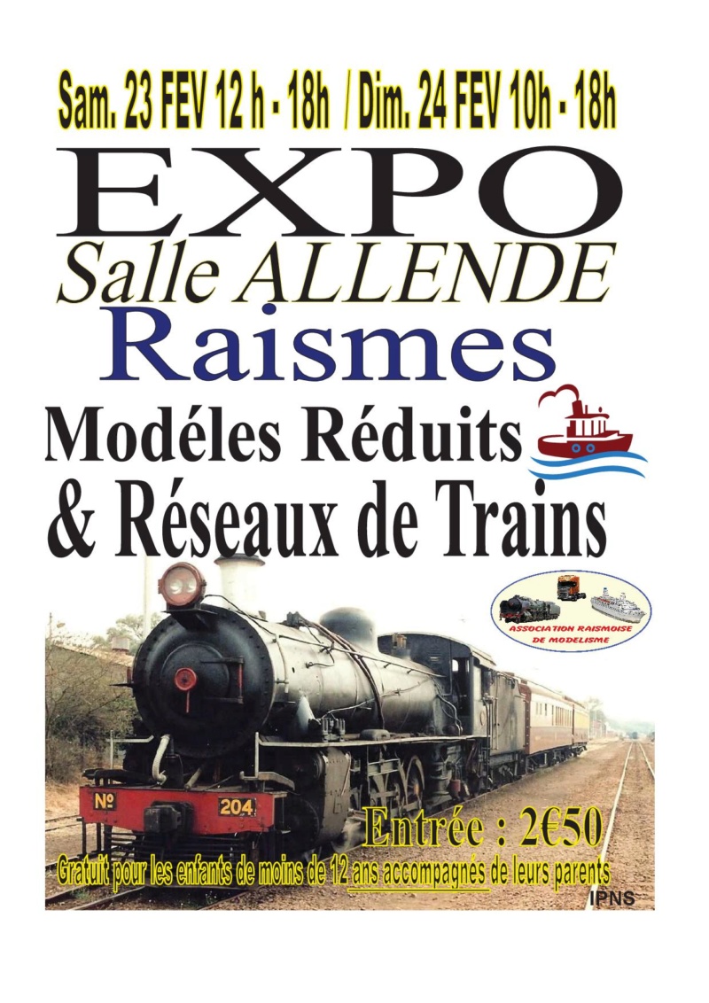 Exposition de Modèles Réduits les 23 & 24 Février 2019 à RAISMES  ( 59 )  Affich22