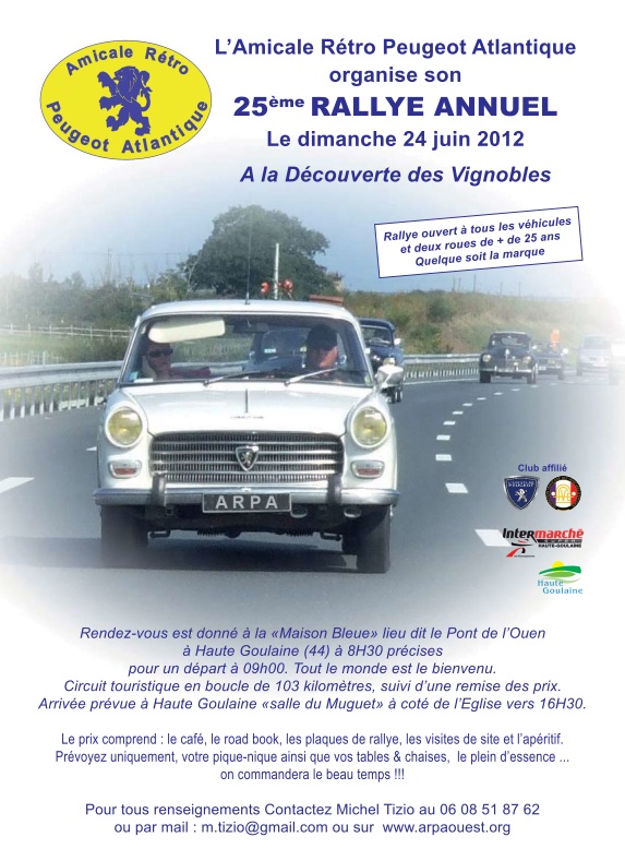 25ième Rallye de l'Amicale Rétro Peugeot Atlantique 24 juin Arpa_210