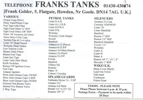 Lister B fuel tank Frank210
