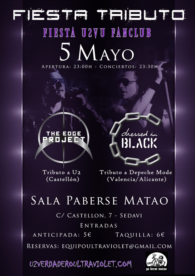 Fiesta club  5 de Mayo.-THE EDGE PROJECT  & DRESSED IN BLACK( U2 & DEPECHE MODE) Pabers12