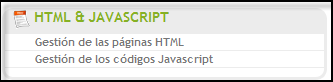 Gestión de los codigos Javascript directamente dentro del PA Js110