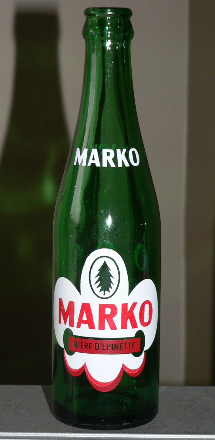 Bouteille de liqueur ACL "Bière d'épinette MARKO" verte de JOLIETTE, PQ - 10oz Markoa10