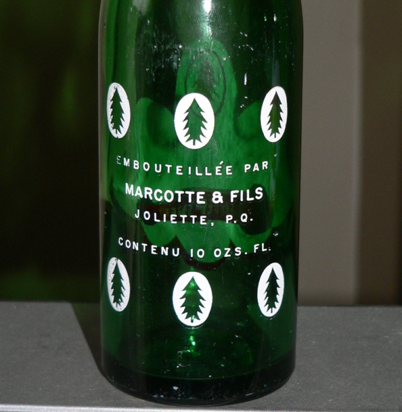 Bouteille de liqueur ACL "Bière d'épinette MARKO" verte de JOLIETTE, PQ - 10oz Markoa11