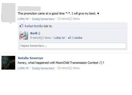 What happened with Moonchild Transmissions Contest?  Bezaty10