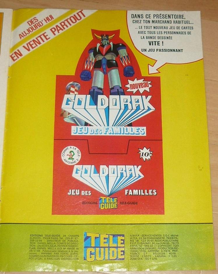 Magazine souple :Goldorak (Télé Guide 1978). P1100631