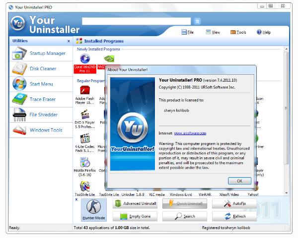  حصريا الاصدار النهائي من برنامج حذف الملفات من جذورها Your Uninstaller! Pro 7.4.2011.10 Fina نسخة كاملة +السيريال مع الشرح    Y_u_pr11