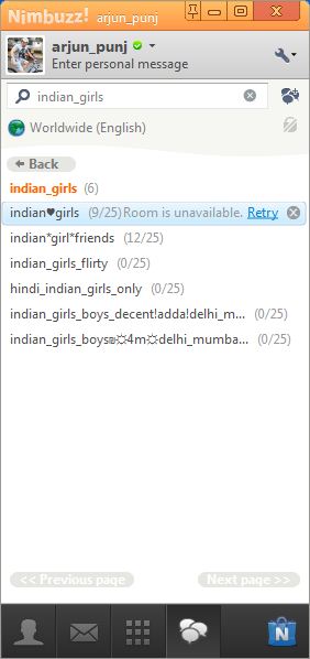 Nimbuzz PC 2.2 with chat room pre release version 110