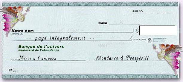 Chèques de l'abondance à chaque nouvelle Lune Cheque10