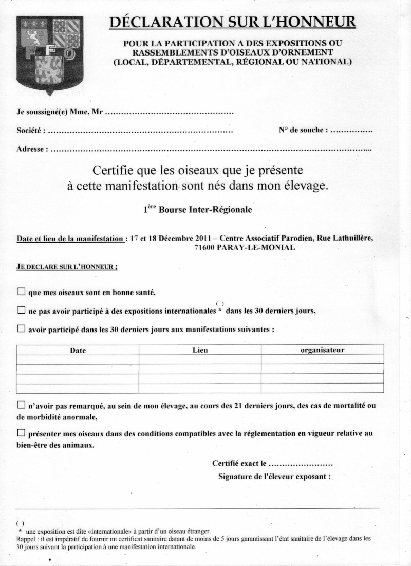 BOURSE INTER REGIONALE à PARAY LE MONIAL (71) 00610