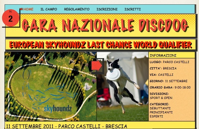 Gara Nazionale di Disc Dog. 11 Settembre Brescia. Valevole come qualifica ai campionati del mondo skyhoundz.  Scherm10
