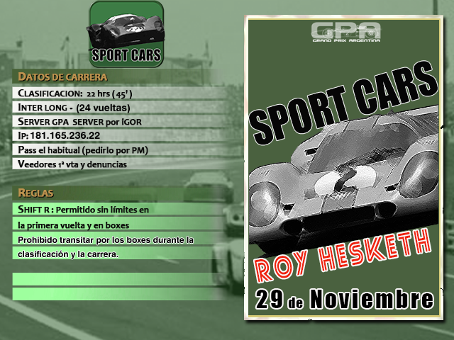 Torneo Spor Cars 1967 - 2018 - Roy Hesketh Roy_he10