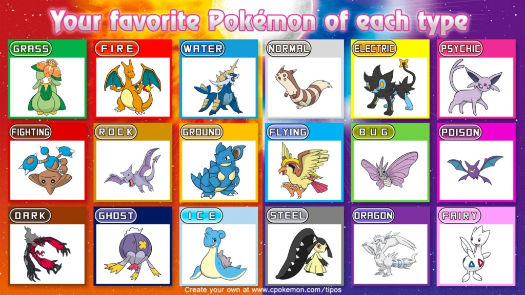 Favourite Pokemon of Each Type?? Favori10