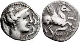 Denario anónimo. ROMA. La Luna en biga. Símbolo monetario gamba. Images11