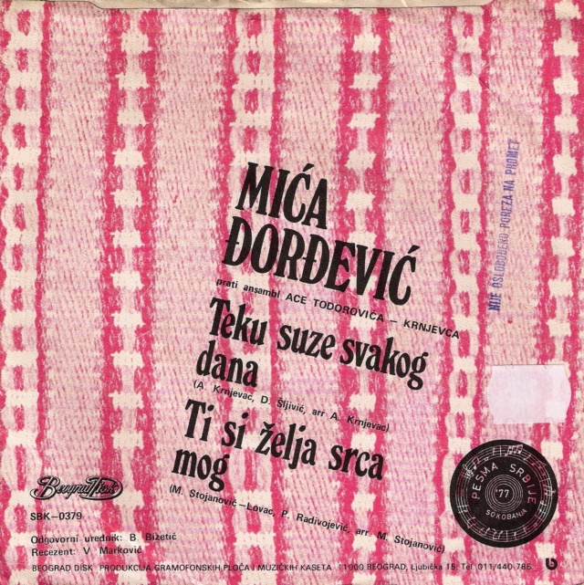 Mica Djordjevic  1977 - Teku suze svakog dana Mica_d11