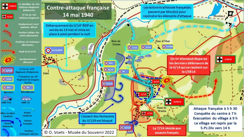 Carte de la contre-attaque du 14e R.D.P. à Haut-le-Wastia 22050410