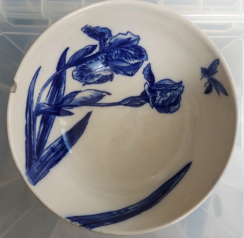 Hand painted bowl - Iris and wasp - Aesthetic? 20210416